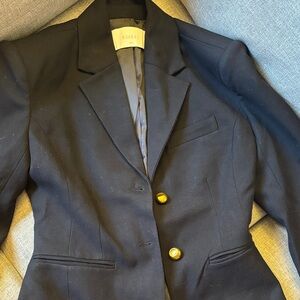 Black Blazer with Gold Buttons Meshki
